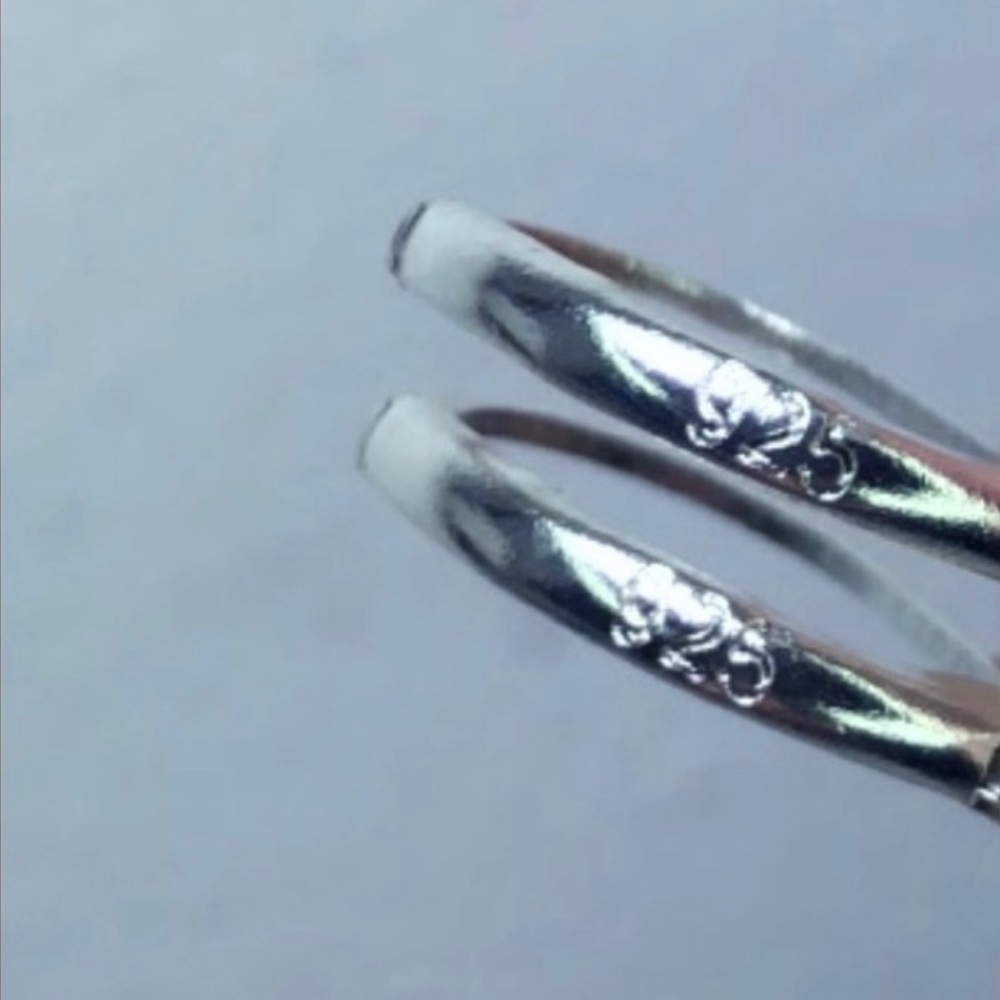 Genuine Aquamarine Gemstone Silver Earrings! - Picture 2 of 4